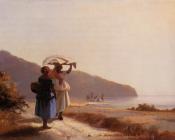 卡米耶毕沙罗 - Two Woman Chatting by the Sea, St Thomas